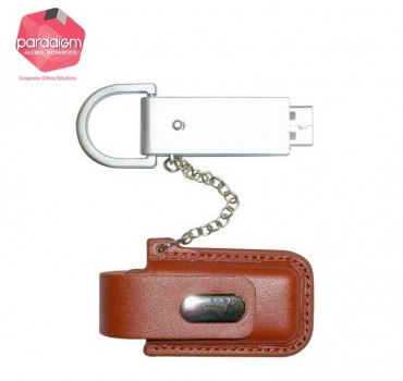 Premium Leather Keychain/Lanyard USB Flash Drive