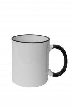 Ceramic White Mug with Coloured Handles