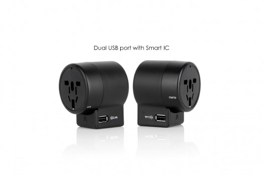 Twist Travel Adapter with Smart IC