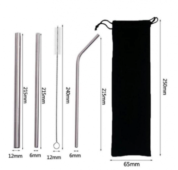 Eco Stainless Steel Straw Set 2 - Small