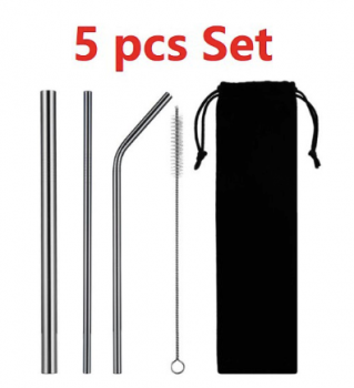 Eco Stainless Steel Metal Straw Set