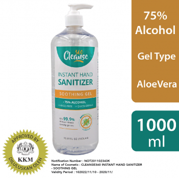 Cleanse 360 Instant Sanitizer (1000ml Gel)