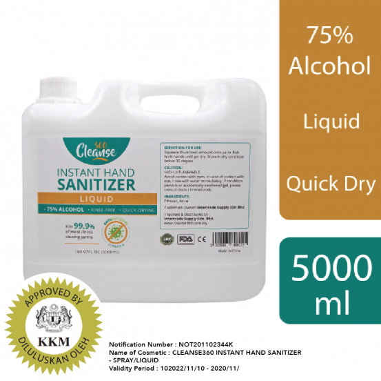 Cleanse 360 Instant Sanitizer (5000ml Liquid)