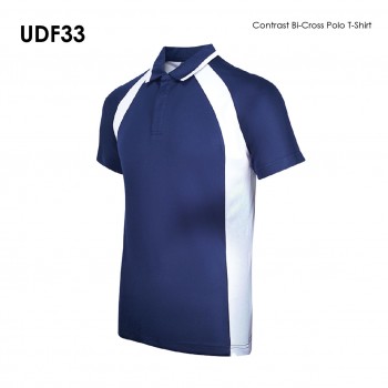 Contrast Bi-Cross Polo T-Shirt (Unisex)