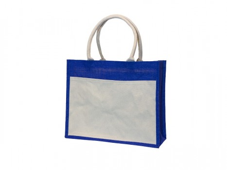 Royal blue jute bag