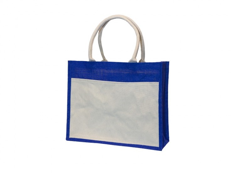 Royal blue jute bag