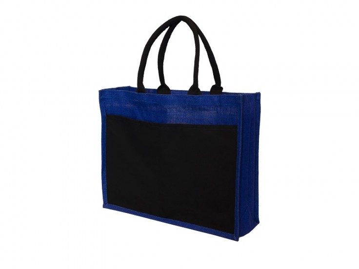Jute bag blue & black