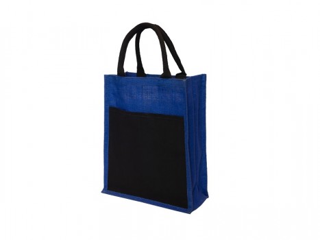 blue &amp; black jute bag 2