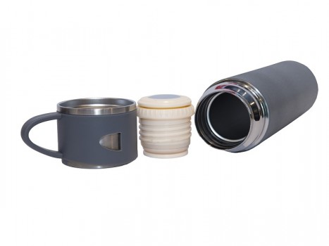 Vacuum flask with cup