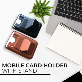 PU Leather Mobile Card Holder With Stand